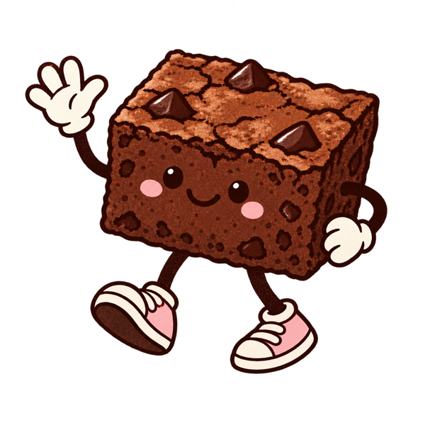 Nuestro brownie saludando